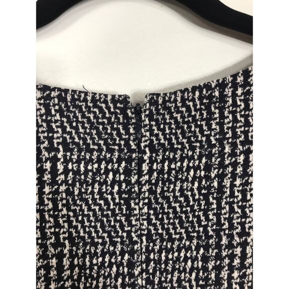 Eliza J NWT Navy Blue White Textured Dress Simple Cute Feminine Women's 14 Guest - Picture 7 of 11